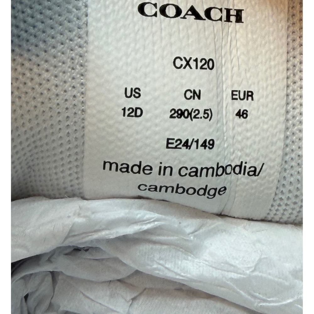 COACH Men's High Line Leather Sneaker
Optic White Size 12D NWT/BOX - Picture 7 of 10